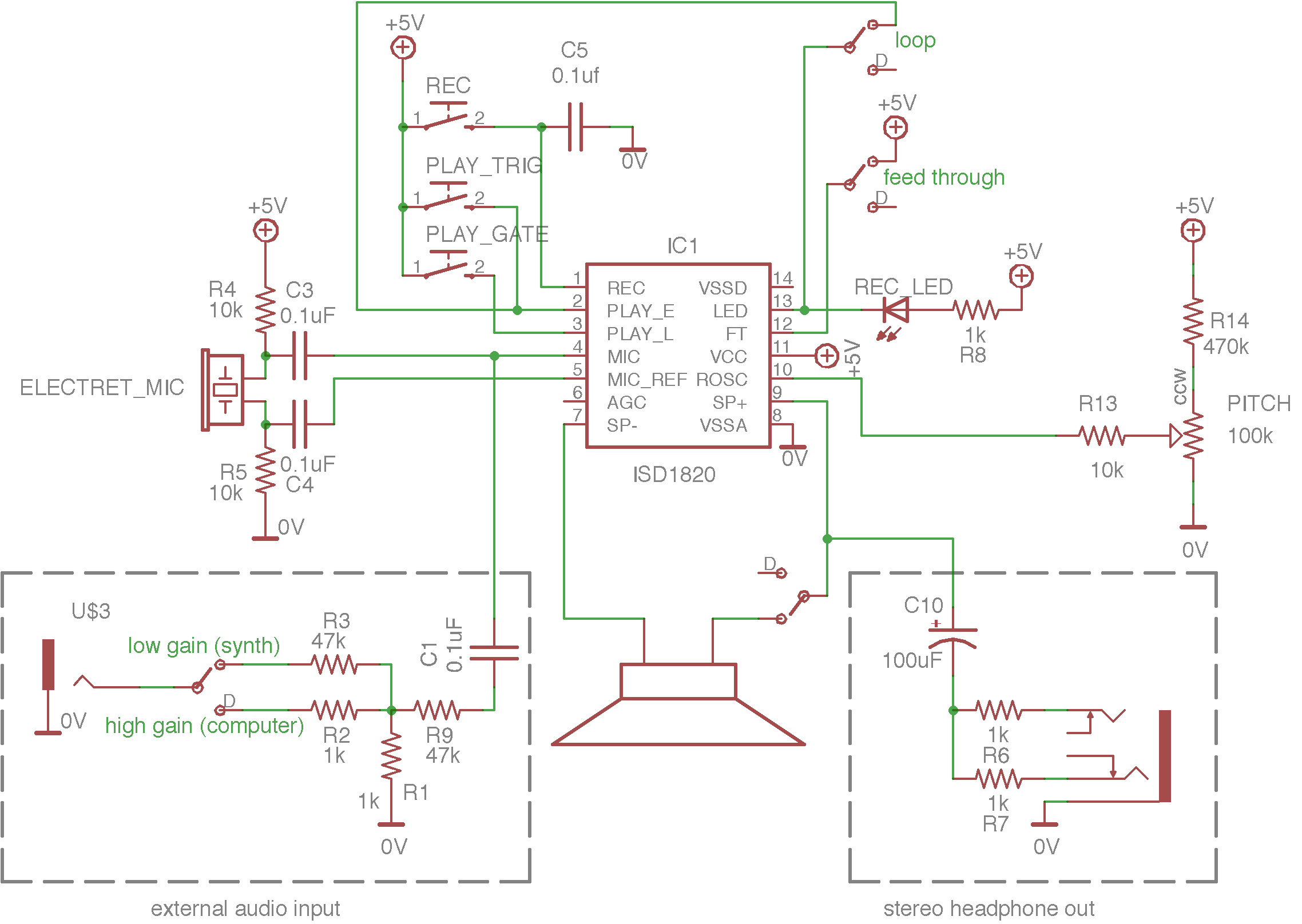 Схема подключения isd1820