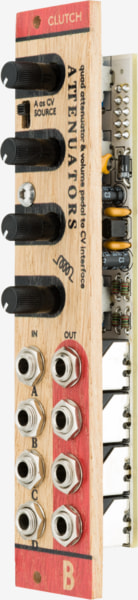 Bastl Instruments Clutch Eurorack Module | quad attenuator and volume pedal to CV | side view