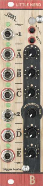 Bastl Instruments Little Nerd Eurorack Module | clock, trigger, and gate processor | front view