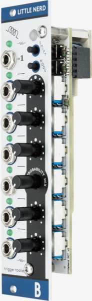 Bastl Instruments Little Nerd Eurorack Module | clock, trigger, and gate processor | side view