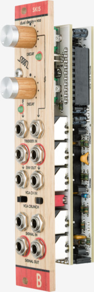 Bastl Instruments Skis Eurorack Module | dual decay envelope & VCA | side view